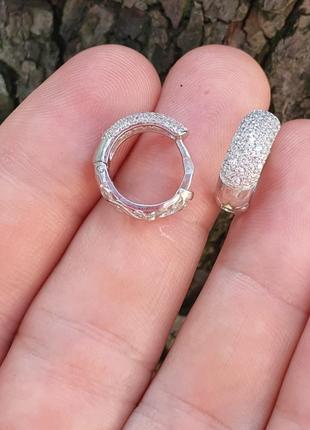 Сережки конго с фианитами