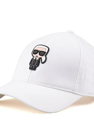 Кепка белая женская мужская  karl lagerfeld бейсболка карл лагерфельд унисекс