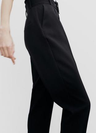 Классические черные брюки с ремнем zara4 фото