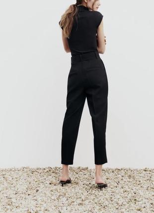 Классические черные брюки с ремнем zara3 фото