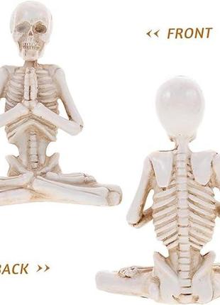 Настольный декор на хэллоуин скелетон, скелет йог молится, домашние украшения йога, готика декор2 фото