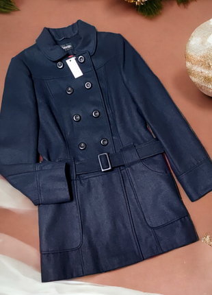 Стильне пальто з поясом і кишенями george етикетка