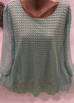 Шикарная кофточка берюза 7