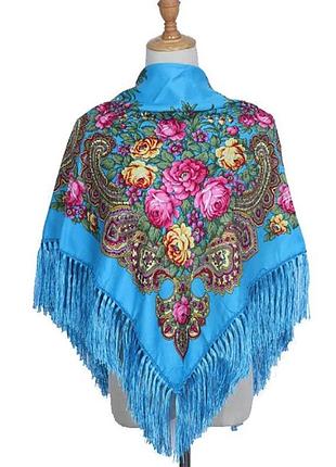 Українська хустка блакитна