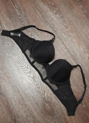 Брендовый красивый бюстгалтер с кружевом 38 е 85 f от ann summers, косточки, поролон2 фото