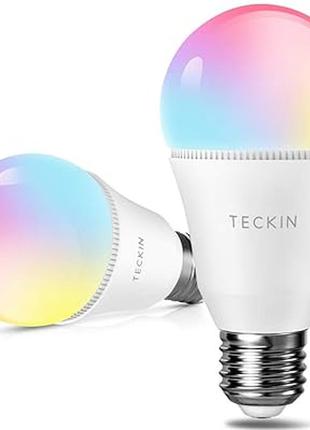 Розумна лампочка alexa світлодіодні лампи зі зміною кольору, teckin a19 e27 60 вт 800 лм, еквівалент сумісності з google home