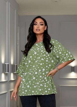 Женская летняя стильная блузка из немнущейся ткани софт с принтом размеры 42-564 фото