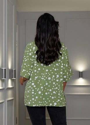 Женская летняя стильная блузка из немнущейся ткани софт с принтом размеры 42-563 фото
