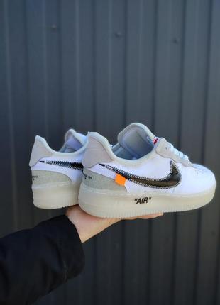 Кроссовки nike air force 1 x off-white «white black»7 фото