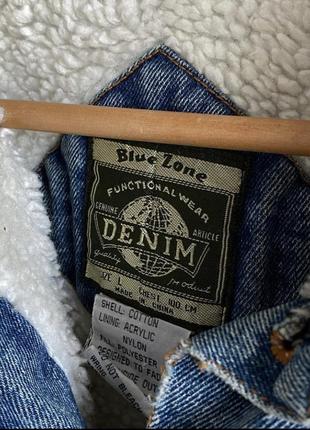 Blue zone vintage heavy sherpa jeans jacket (джинсовка)9 фото