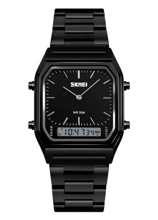 Skmei 1220bk black, часы, мужские, стильные, на каждый день