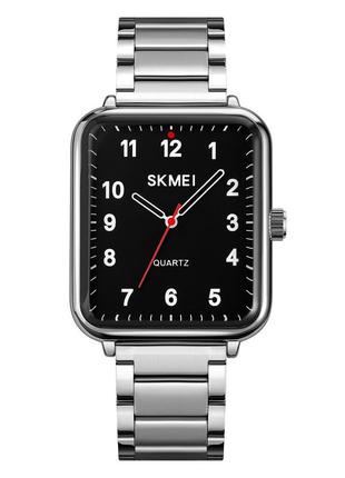 Skmei 1955sibk silver-black, часы, черные, серебренные, стильные, прочные, мужские, на каждый день