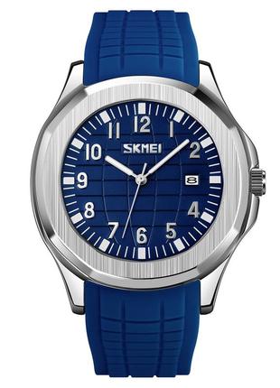 Skmei 9286bu blue, годинник, метал, сині, стильні, міцні, чоловічі, на кожен день, механічні