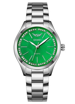 Skmei 1964sign silver-green, часы, зеленые, серебристые, стильные, прочные, мужские, на каждый день