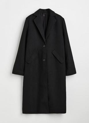 Пальто длиной до икры для женщины h&m 1085569-001 s черный1 фото