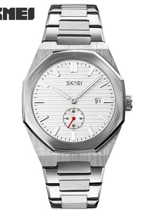 Skmei 9262sisi silver-silver,  часы, серебренные, стильные, прочные, мужские, на каждый день, механические