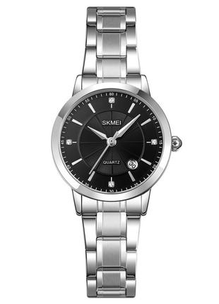 Skmei 1819sibk silver-black, часы, серебристые, унисекс, стильные, на каждый день