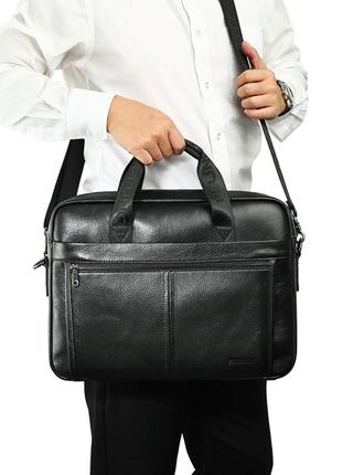 Чоловічий портфель із натуральної шкіри шкіряний портфель чоловічий сумка-портфель чоловічий для ноутбука коричневий9 фото