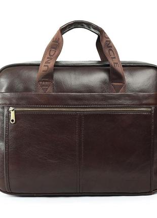Чоловічий портфель із натуральної шкіри шкіряний портфель чоловічий сумка-портфель чоловічий для ноутбука коричневий3 фото