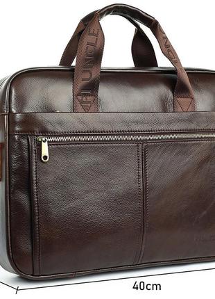 Мужской портфель из натуральной кожи кожаный портфель мужской сумка-портфель мужской для ноутбука коричневый5 фото