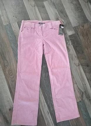 Вельветовые розовые  брюки джинсы5 фото