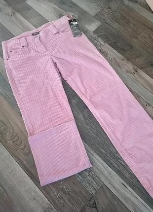 Вельветовые розовые  брюки джинсы6 фото