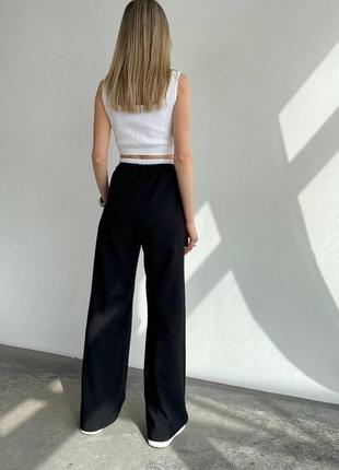 Женские прямые брюки с двойным поясом2 фото