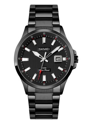 Skmei 1654bk black, часы, черные, стильные, прочные, мужские, на каждый день, механические