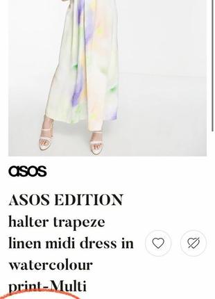 Платье миди с акварельным принтом и трапецией asos edition-multi2 фото