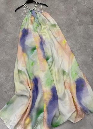 Платье миди с акварельным принтом и трапецией asos edition-multi6 фото