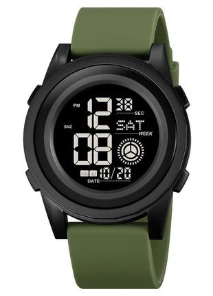 Skmei 2082agbk army green black, часы, военные, тактические, прочные, стильные, на каждый день