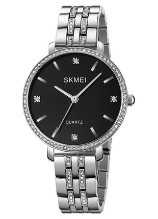 Skmei 2006sibk silver-black, часы, черные, серебренные, стильные, прочные, мужские, на каждый день