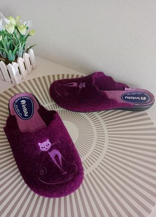 Жіночі-дитячі гарні фетрові кімнатні капці тапочки шльопаньці inblu.