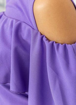 Блузка с открытыми плечами и воланом, цвет фиолетовый, 172r35-15 фото