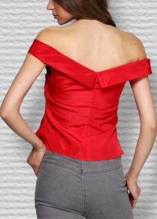 Блуза zara красная с открытыми плечами2 фото