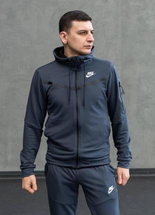 Костюм з капюшоном nike весна літо, осінь, костюм найк весняний чорний, білий, синій, сірий, коричневий, ізумруд2 фото