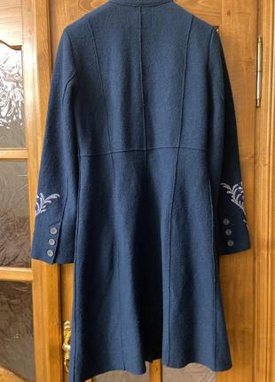Noa noa пальто с вышивкой р.м в стиле этно натуральная шерсть.6 фото