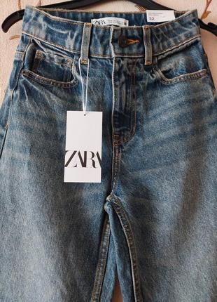 Прямые джинсы с высокой талией полной длины zara7 фото