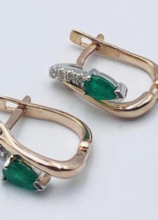Сережки серьги золото💎 дiаманти💎 смарагди бриллианты изумруды 💥знижка💥💥💥💥💥💥💥💥💥💥💥💥