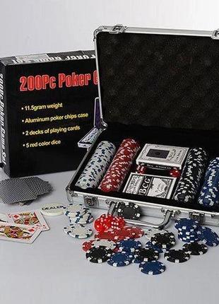 Настольная игра покер в чемодане metr+ m 2777 (200 фишек 11,5 гр без номинала)