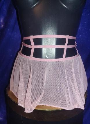 Эротическая секси мини юбка из сетки со стропами из сетки3 фото