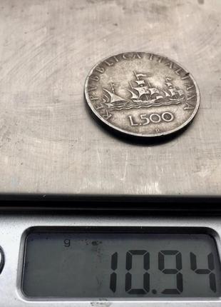 Серебряная монета 500 lir 1958 г.4 фото