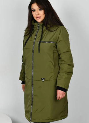 Пальто женское демисезонное на синтепоне плащевка канада 48-50;52-54;56-58 4332ве3 фото