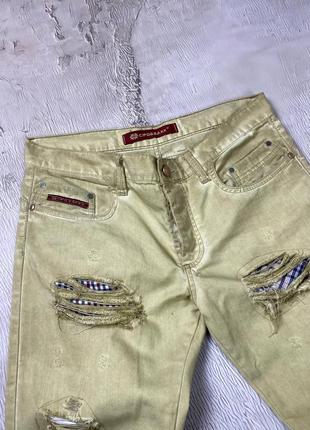 Cipobaxx штани джинсы y2k с рваностями дырками желтого цвета3 фото