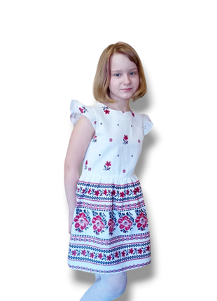 Платье детское вышиванка💙💛 нарядная праздничная и повседневная2 фото