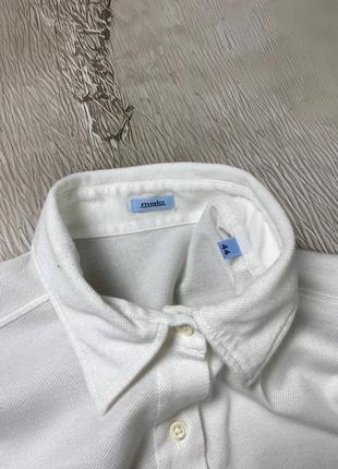 Рубашка поло на пуговицах лонгслив белый malo6 фото
