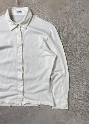 Рубашка поло на пуговицах лонгслив белый malo7 фото