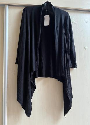 Кардиган накидка чорний віскоза оверсайз
