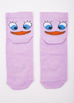 Сиреневые женские носки, с принтом, средней длины, 167r3373 фото