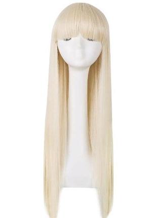 Перуку блондинки з чубчиком, перуку довге волосся